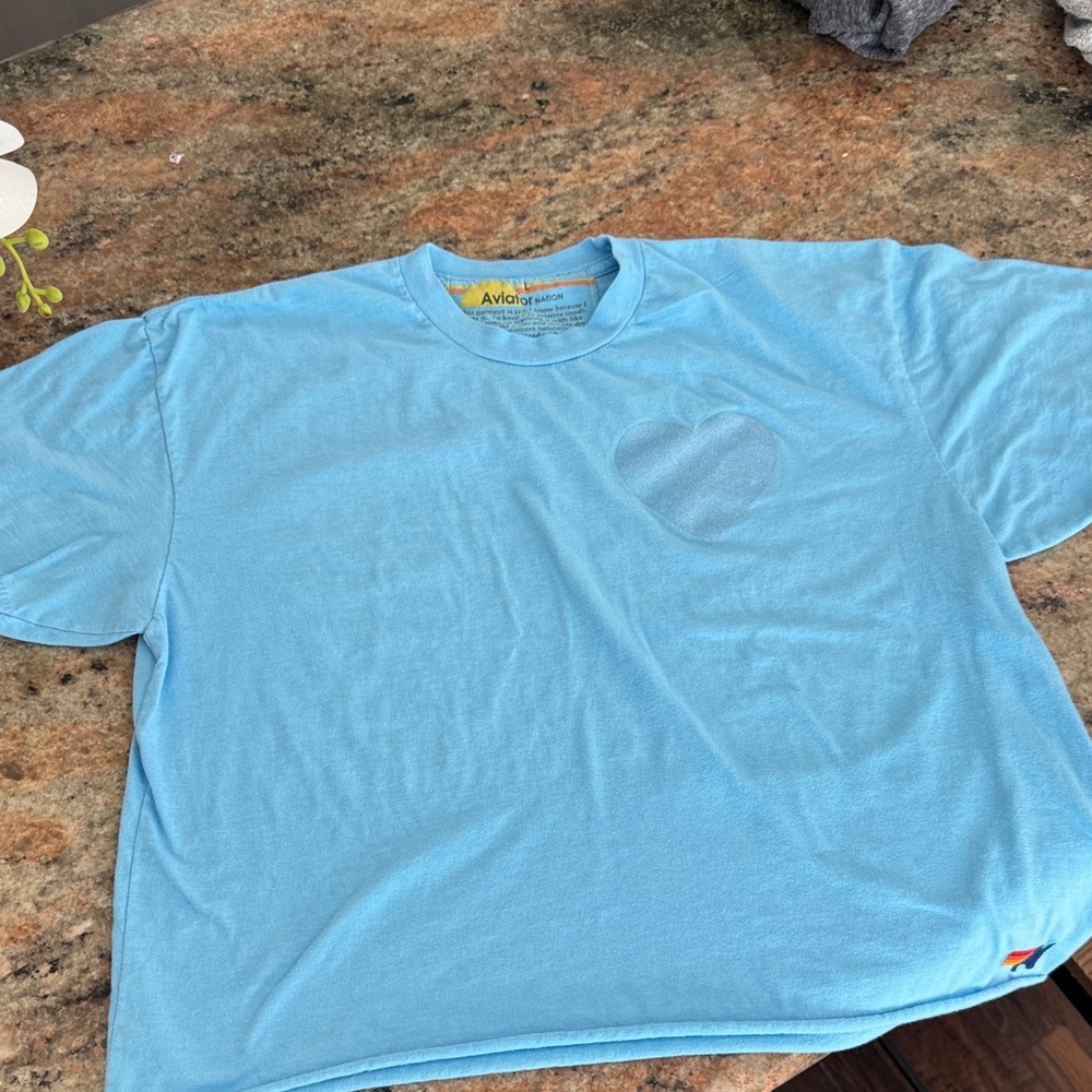 Aviator Nation Light Blue Short Sleeve Tee